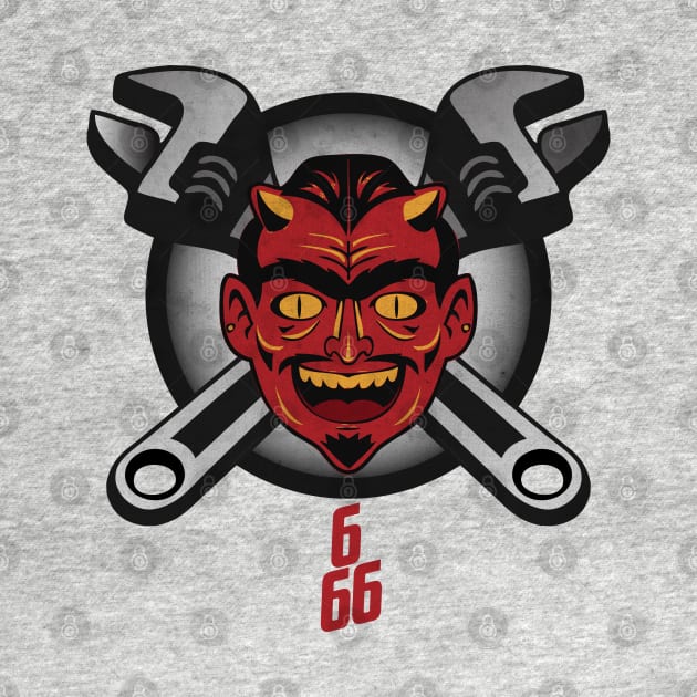 Vintage Mechanic Devil by CTShirts